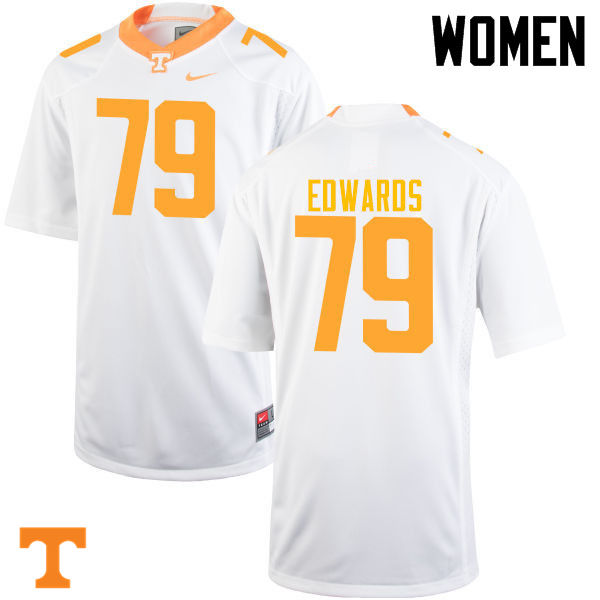 Women #79 Thomas Edwards Tennessee Volunteers College Football Jerseys-White